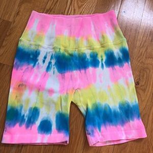spiritual gangster tie dye biker shorts